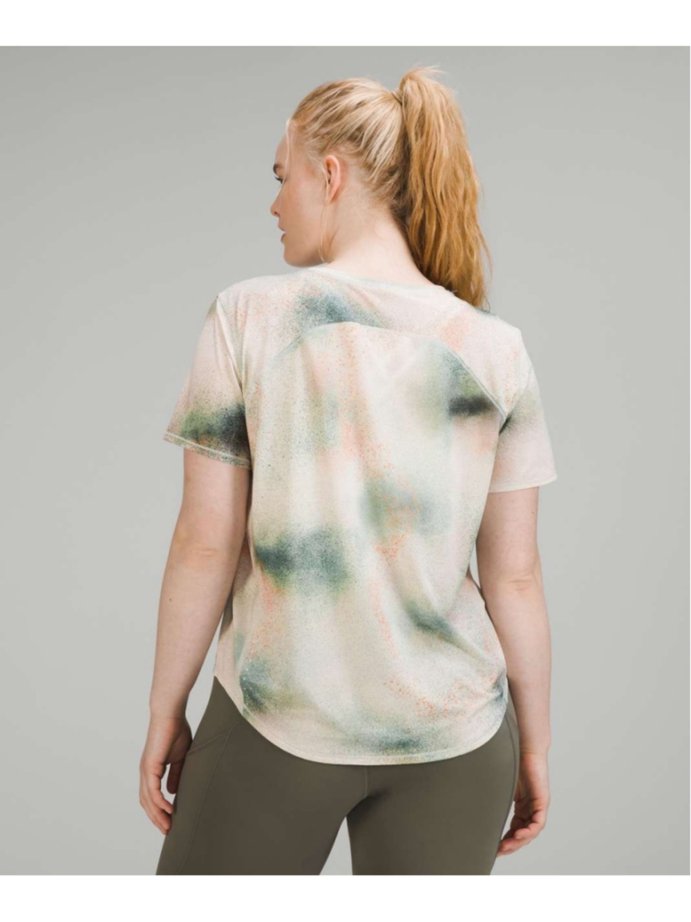 Lululemon High-Neck Running and Training T-ShirtSpray Camo Silver Blu - Picture 2 of 8
